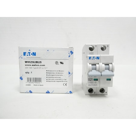 Eaton Circuit Breaker, WMZ Series, 25A, 2 Pole, 277/480V AC, 10kA, B Curve WMZS2B25